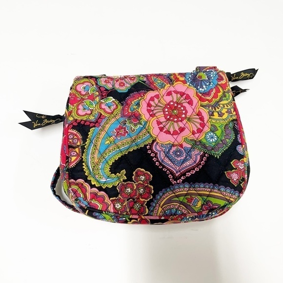 Vera Bradley Womens Black Floral Symphony In Hue Little Flap Hipster Crossbody - Picture 8 of 9